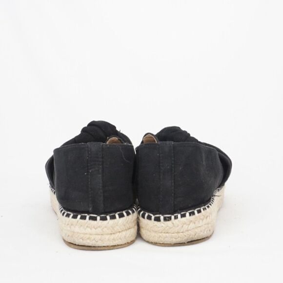 KAARI BLUE Black Suede Thick Espadrilles Slip Ons - Picture 4 of 9